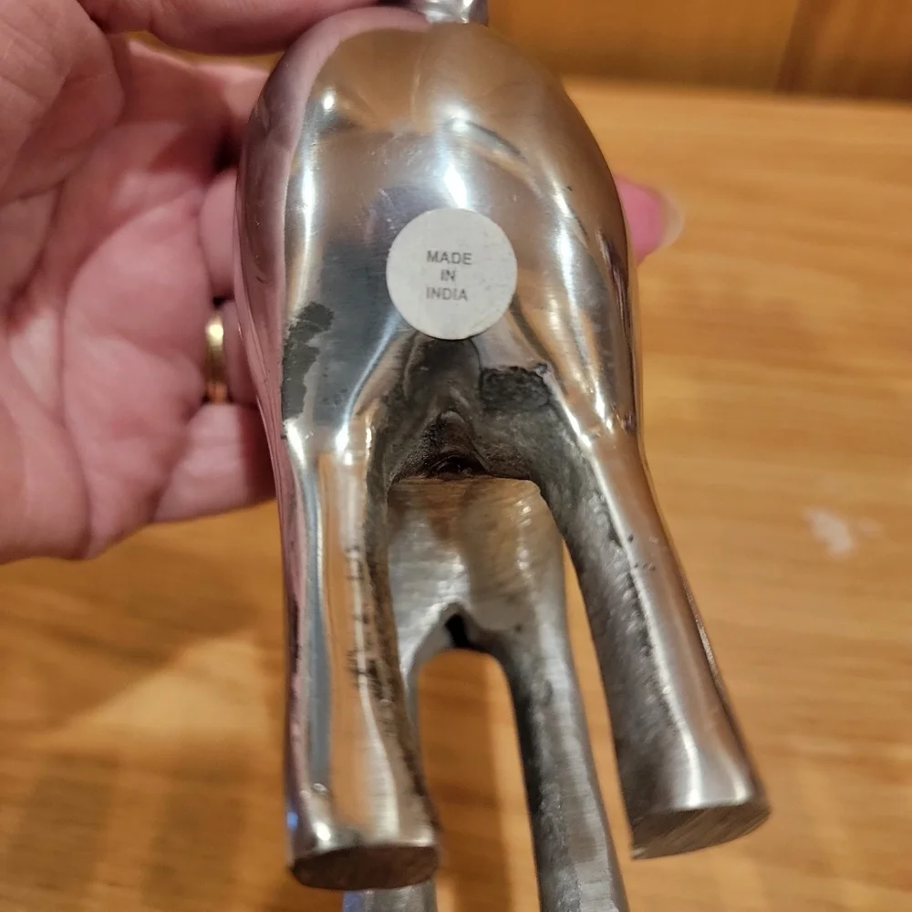 Pair Silver Metal Tabletop Deer 8
